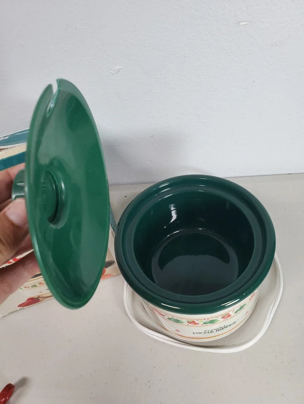 Rival Little Dipper Pepper Themed Electric Stoneware Dip Server With Ladel Y2K